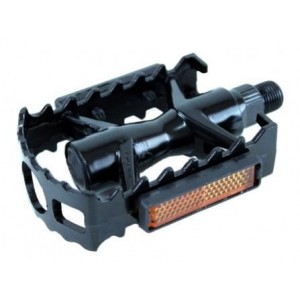 OEM monoblokové Al pedále s odrazkami (čierne)